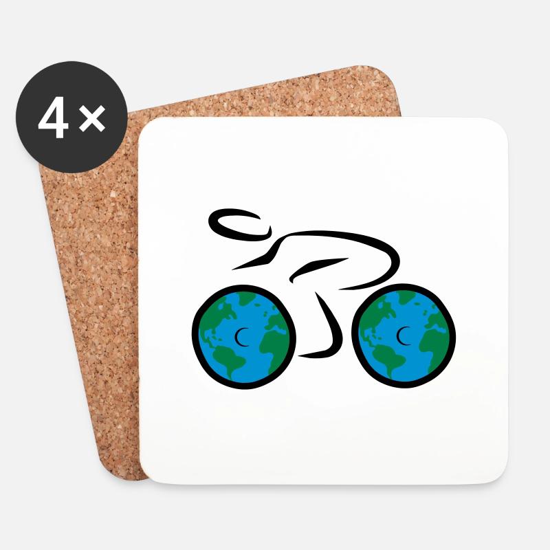 Fahrrad - Untersetzer (4er-Set) - Weiß