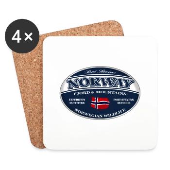 Norway - Norge - Norwegen - Untersetzer (4er-Set) - Weiß - Vorne