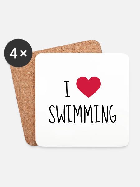 Schwimmen / Schwimmer / Diving / Scuba Diving - Untersetzer (4er-Set) - Weiß
