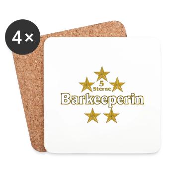Vom Grafik Designer--- 5 Sterne Barkeeperin - Untersetzer (4er-Set) - Weiß - Vorne