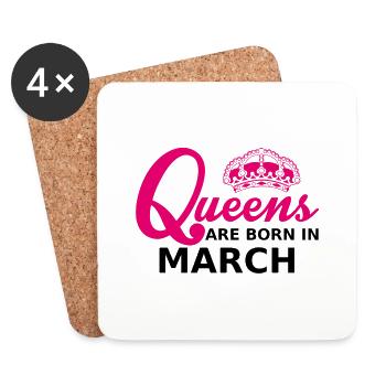 queens are born in march - Coasters (set of 4) - white - Front
