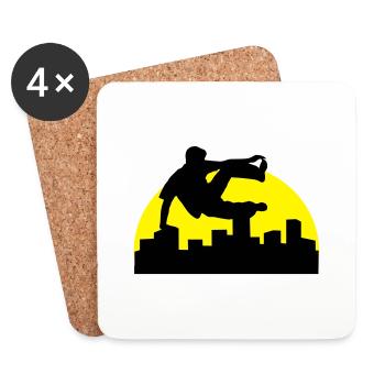 Freerunning, free running, free runner - Coasters (set of 4) - white - Front