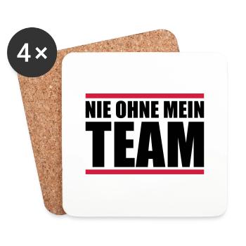nie ohne mein team - Untersetzer (4er-Set) - Weiß - Vorne