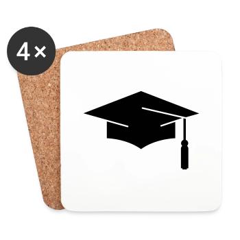l'obtention du diplôme - Dessous de verre (lot de 4) - blanc - Devant