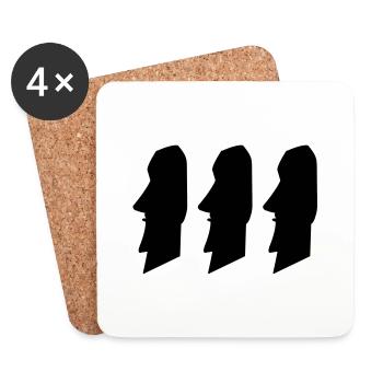 moais_02 - Coasters (set of 4) - white - Front