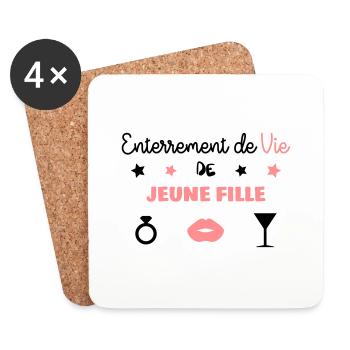 Junggesellenabschied / Junggesellen-Party / - Untersetzer (4er-Set) - Weiß - Vorne
