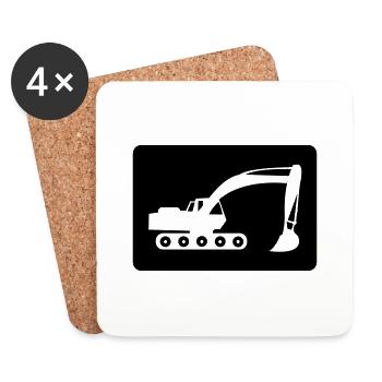 bagger - Untersetzer (4er-Set) - Weiß - Vorne