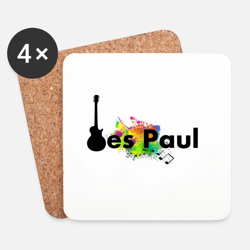 Les Paul Guitar - Untersetzer (4er-Set) - Weiß