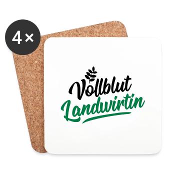 landwirtin vollblut design - Untersetzer (4er-Set) - Weiß - Vorne