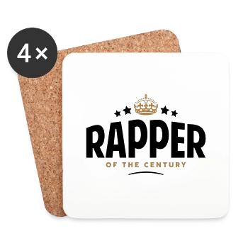rapper of the century funny crown stars - Coasters (set of 4) - white - Front