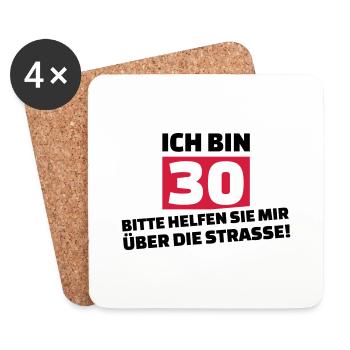 30. Geburtstag - Untersetzer (4er-Set) - Weiß - Vorne