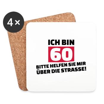 60. Geburtstag - Untersetzer (4er-Set) - Weiß - Vorne