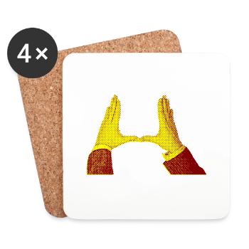 hands - Dessous de verre (lot de 4) - blanc - Devant