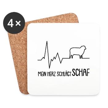 mein herz schlägt schaf - Untersetzer (4er-Set) - Weiß - Vorne
