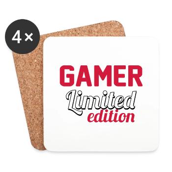 Geek / Gamer / Console / Playsation / Gameuse - Dessous de verre (lot de 4) - blanc - Devant