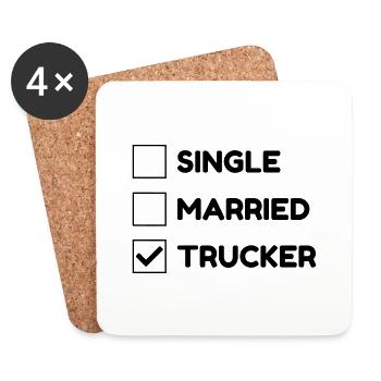 Trucker LKW Fahrer Routier Truck Camion Transport - Coasters (set of 4) - white - Front