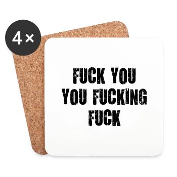 fuck you you fucking scheiß drauf verdammt vulgär - Untersetzer (4er-Set) - Weiß - Vorne