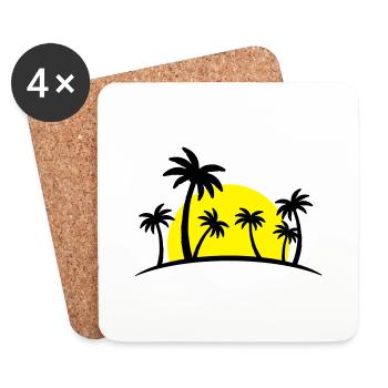 island palm sun - Untersetzer (4er-Set) - Weiß - Vorne