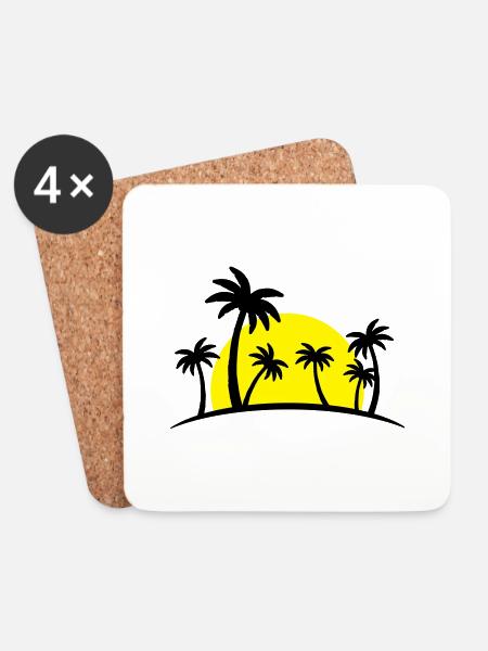island palm sun - Untersetzer (4er-Set) - Weiß