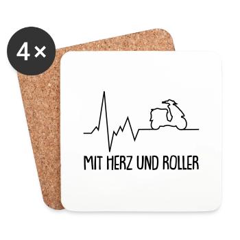 mit herz und roller - Untersetzer (4er-Set) - Weiß - Vorne