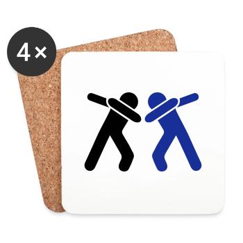 dabbing team man - Untersetzer (4er-Set) - Weiß - Vorne