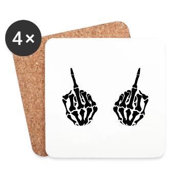 hands middlefinger - Untersetzer (4er-Set) - Weiß - Vorne