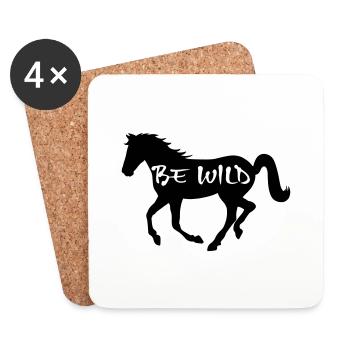 Cheval Be Wild Reiterin cheval équitation cadeau - Dessous de verre (lot de 4) - blanc - Devant