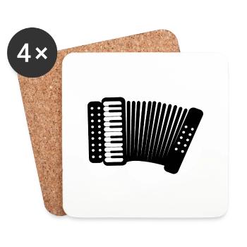 accordéon - Dessous de verre (lot de 4) - blanc - Devant