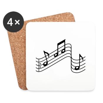 musik - Untersetzer (4er-Set) - Weiß - Vorne