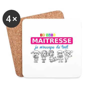 je suis maitresse - Coasters (set of 4) - white - Front
