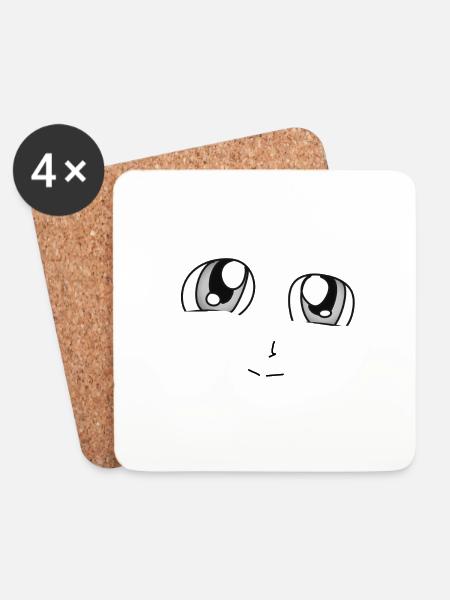 manga gesicht - Untersetzer (4er-Set) - Weiß