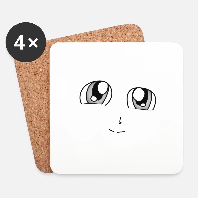 manga gesicht - Untersetzer (4er-Set) - Weiß