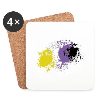 Non-binary pride blobs - Coasters (set of 4) - white - Front