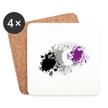 Asexuell Pride Kleckse - Untersetzer (4er-Set) - Weiß - Vorne