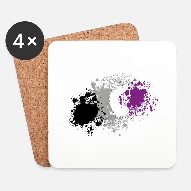 Asexuell Pride Kleckse - Untersetzer (4er-Set) - Weiß