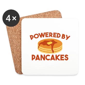 Powered by Pancakes - Untersetzer (4er-Set) - Weiß - Vorne