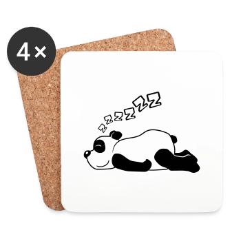 ZZZZZZ Panda Baer - Dessous de verre (lot de 4) - blanc - Devant