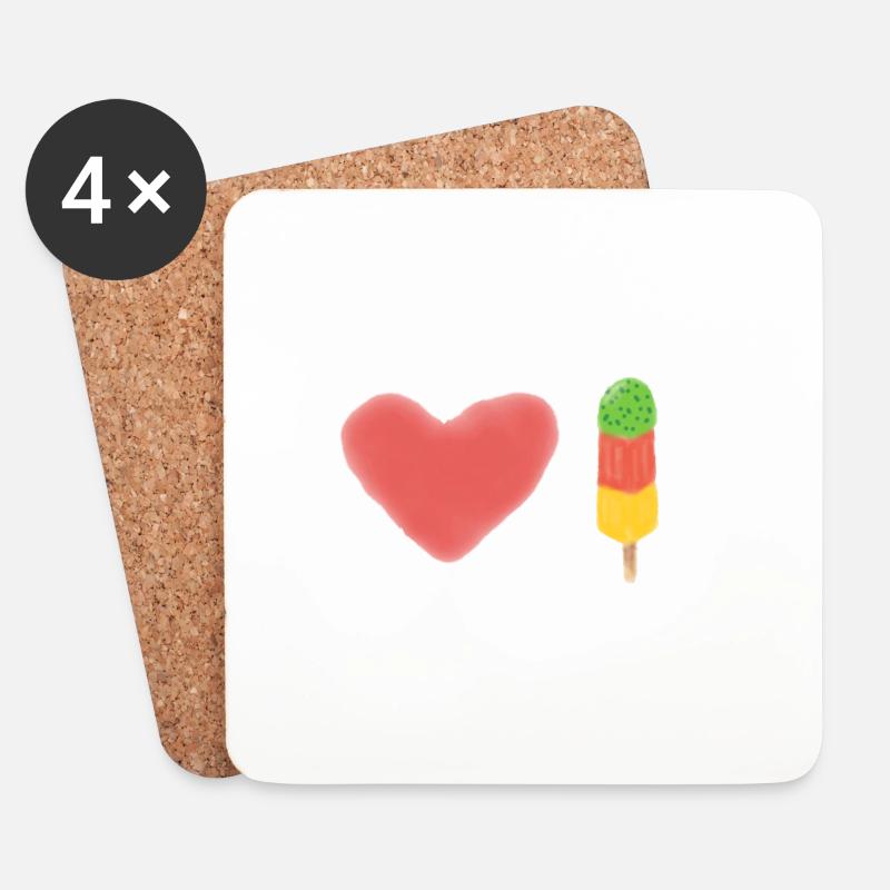 I LOVE Kaktus - Untersetzer (4er-Set) - Weiß