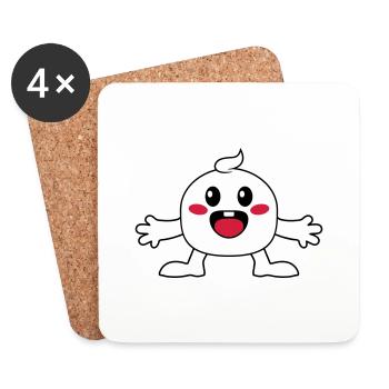 Little cute little girl - Coasters (set of 4) - white - Front