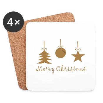 Christmasdecoration gold - Untersetzer (4er-Set) - Weiß - Vorne