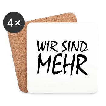 WIR SIND MEHR - Untersetzer (4er-Set) - Weiß - Vorne