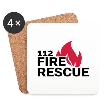 112 firerescue - Dessous de verre (lot de 4) - blanc - Devant