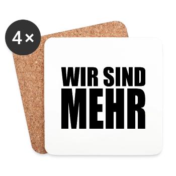 WIR SIND MEHR - Untersetzer (4er-Set) - Weiß - Vorne