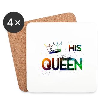His Queen - Untersetzer (4er-Set) - Weiß - Vorne
