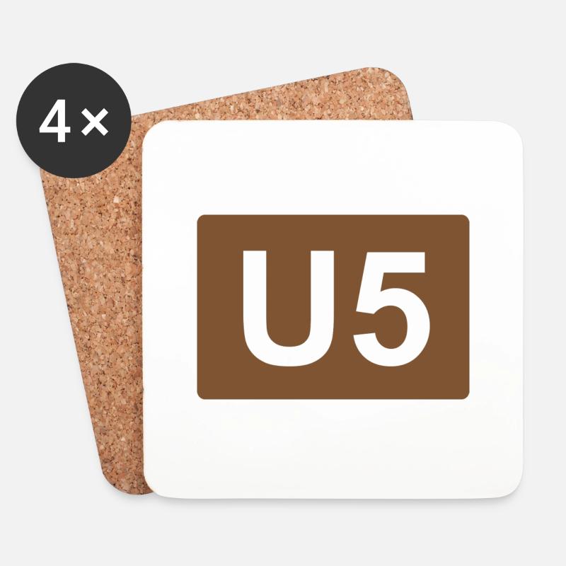 Berlin U-Bahn U5 - Untersetzer (4er-Set) - Weiß