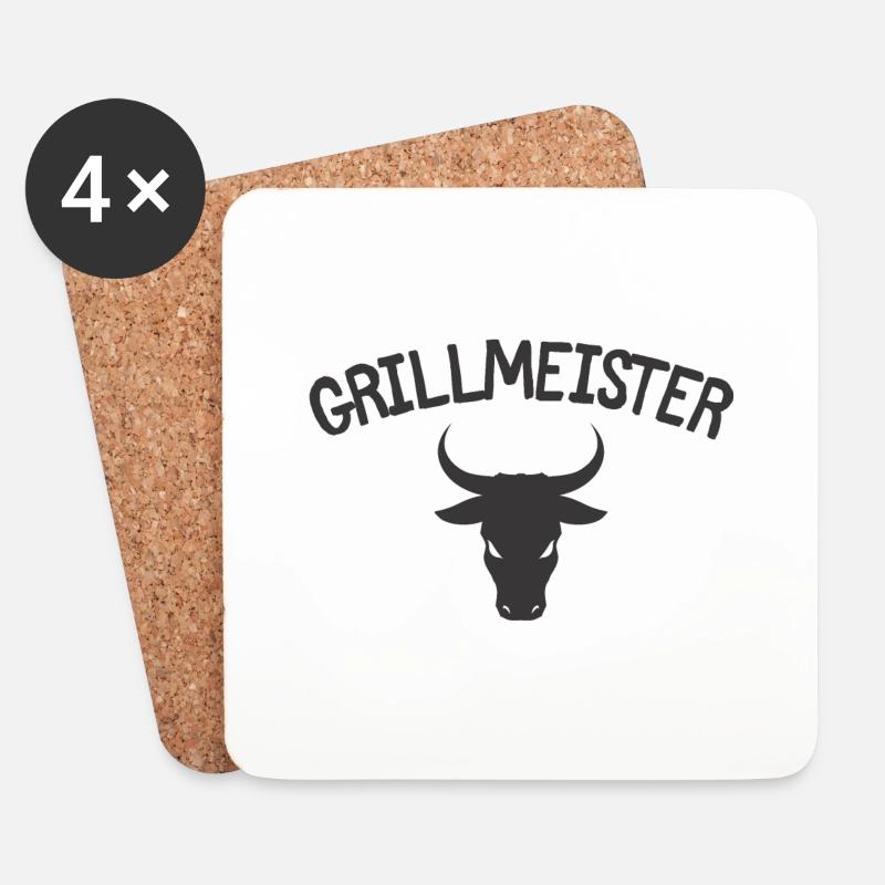 Grillmeister - Untersetzer (4er-Set) - Weiß