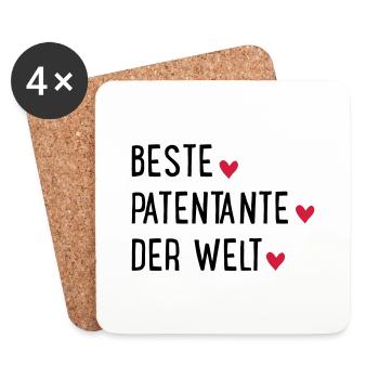 Beste Patentante der Welt - Untersetzer (4er-Set) - Weiß - Vorne