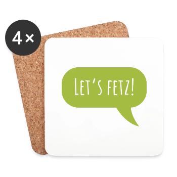 Design "Let's fetz" with speech bubble - Coasters (set of 4) - white - Front