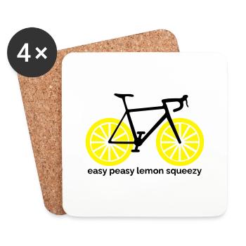 Peasy citron pressé - Dessous de verre (lot de 4) - blanc - Devant