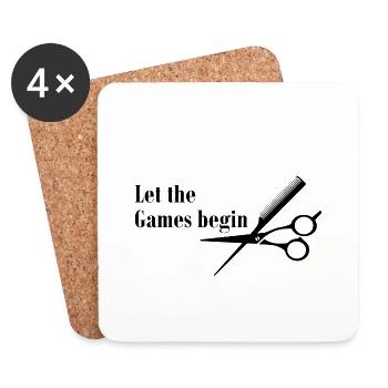 Hairdresser Let the Games begin - Coasters (set of 4) - white - Front